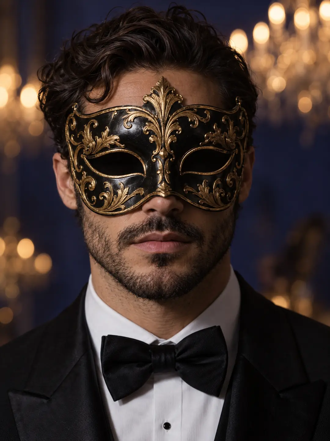 Phantom: black and gold phantom eye mask