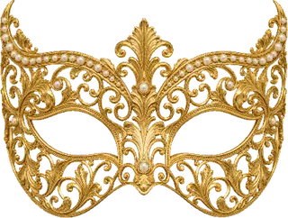 Gold Filigree Colombina signature mask